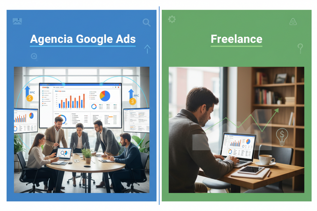 Agencia Google Ads vs freelance: cuál conviene