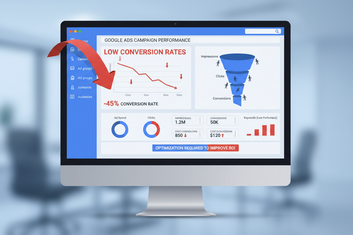 Google Ads con baja conversión